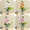 4Pcs Artificial Summer Potted Plants, Orchid Flowers Mini Potted Orchid Flowers Fake Orchids with Plastic Vase for Home Office Wedding Table Centerpiece